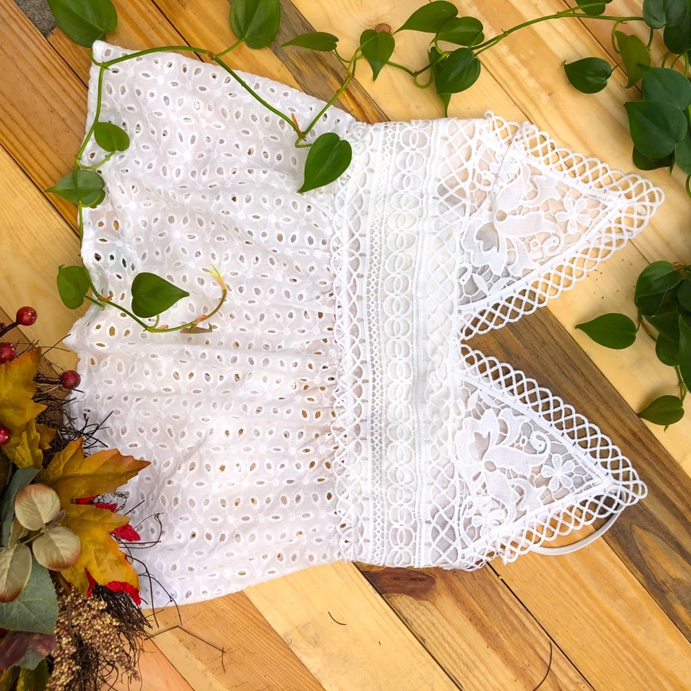 White Eyelet Tank